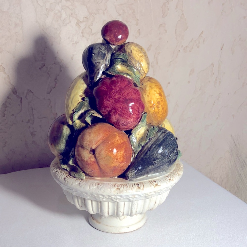 Italian Vintage T.M.J. Ceramic Hand Painted #7463 Bowl of Vegetables